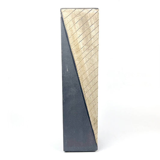 Shigaraki Rectangular Diagonal Pattern Vase (14.75"H) image 0