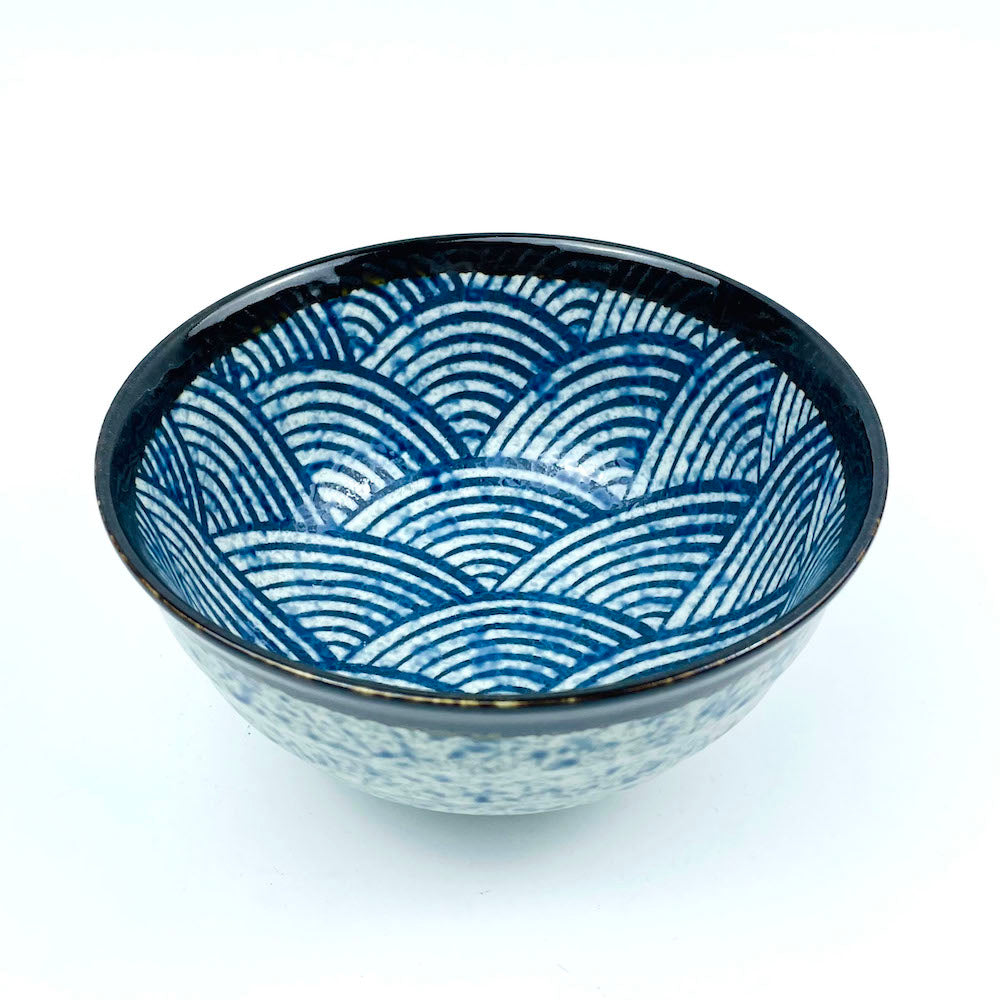 Navy Blue Seigaiha Bowl (6.75"D) image 5