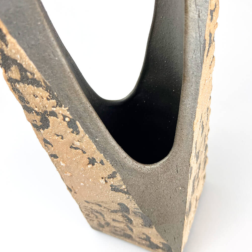 Shigaraki Gray and Orange Vase (12"H) image 6