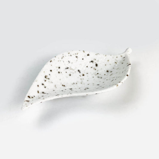 Kozuke Dish Leaf Shiromikage (4.75"x2.5") image 0