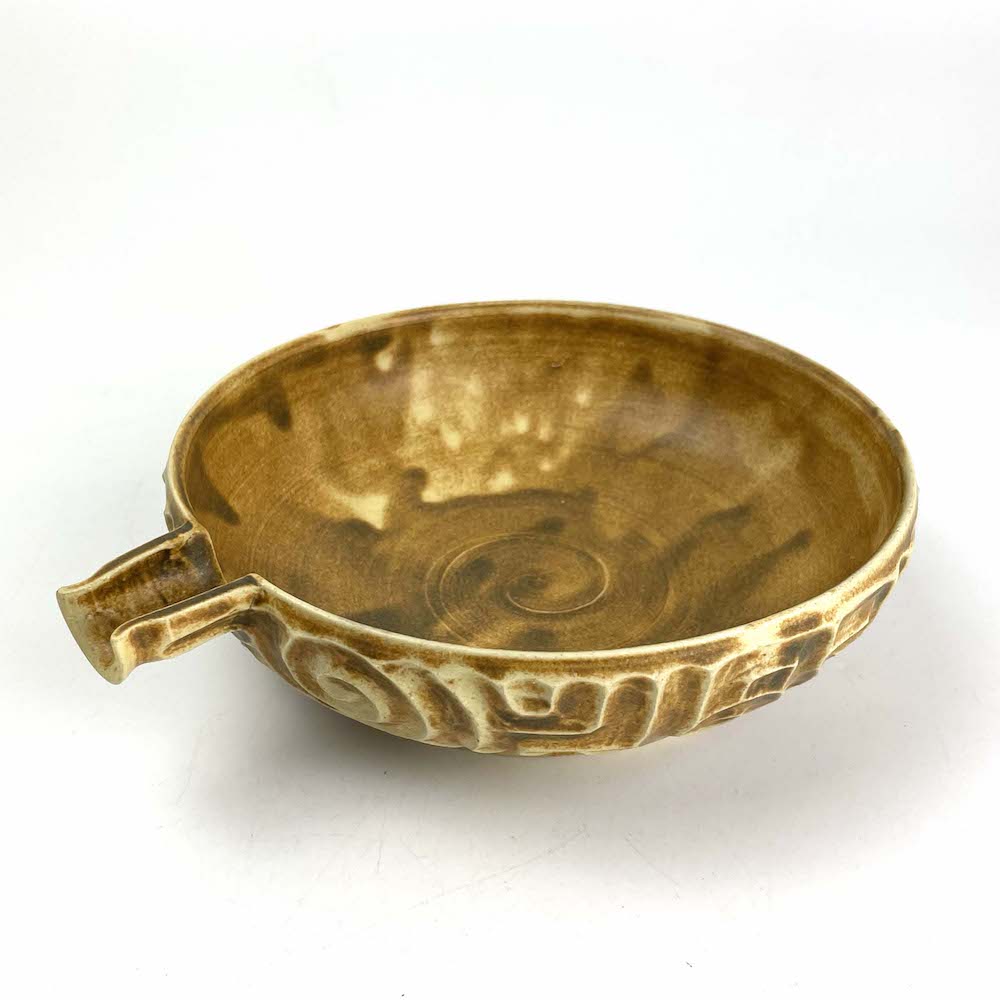 Katakuchi Bowl Jyomon Brown by Yasuko Maeda (7"D) image 2