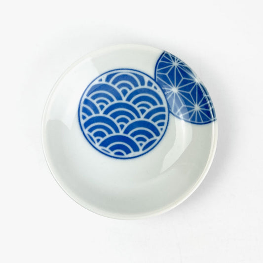 Small Dish Seigaiha Sashiko (3.5"D) image 0