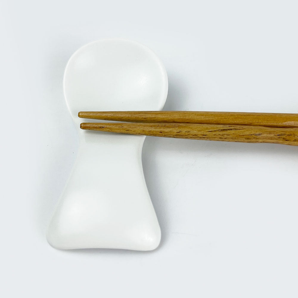Chopstick Rest Spoon White (3" x 1.5") image 0