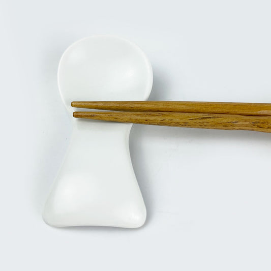 Chopstick Rest Spoon White (3" x 1.5") image 0