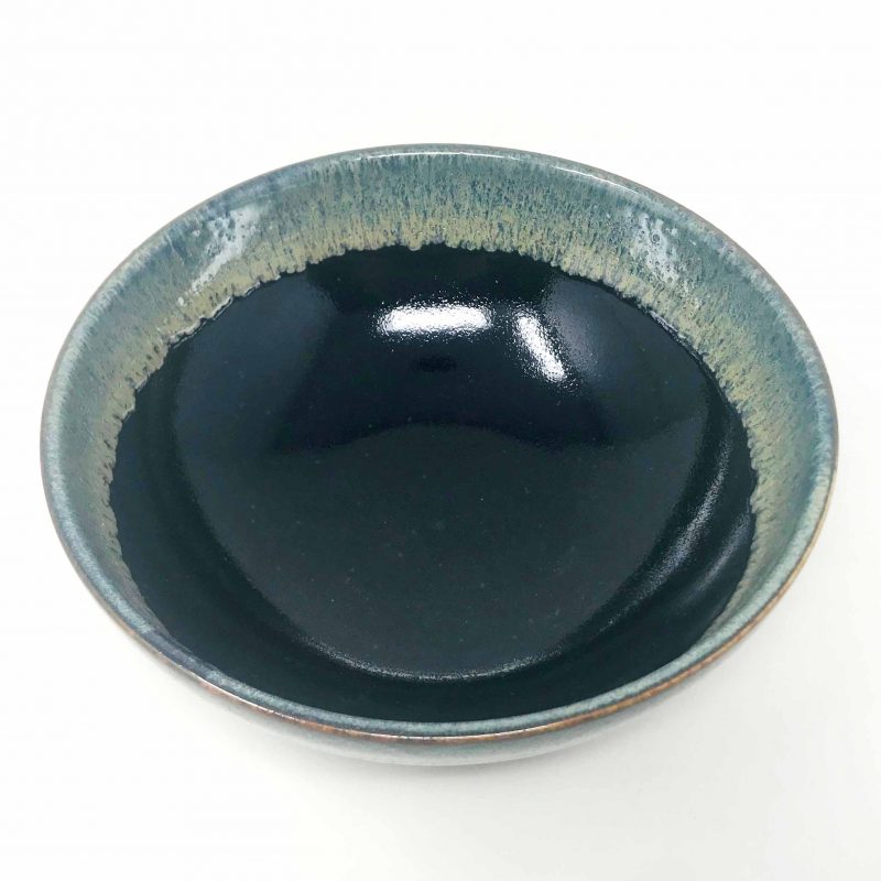 Tenmoku Shironagashi Shallow Bowl (8.5"D) - Image 4