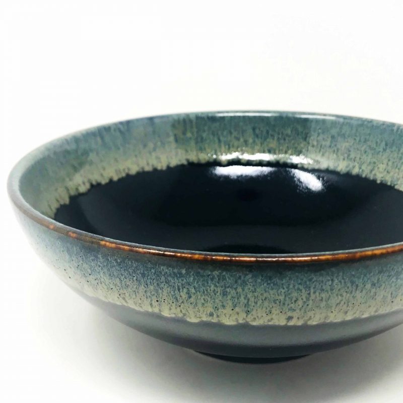 Tenmoku Shironagashi Shallow Bowl (8.5"D) - Image 2