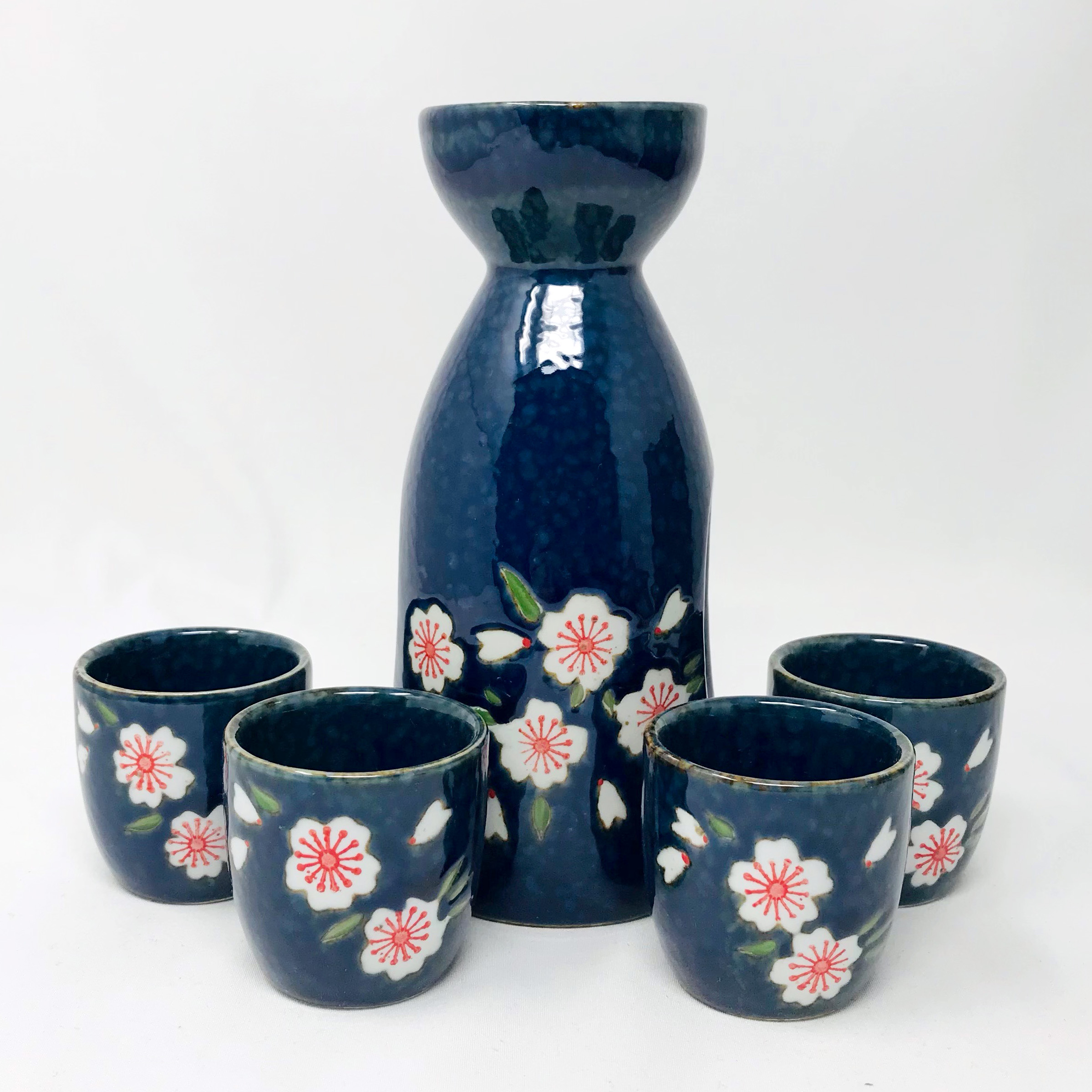 Celadon Copas de Vino con más Tradicional Caliente la Olla y la Estufa de la Vela para el Servicio de Sake Caliente Knoijijuo Sake japonés Set 7 Piezas 
