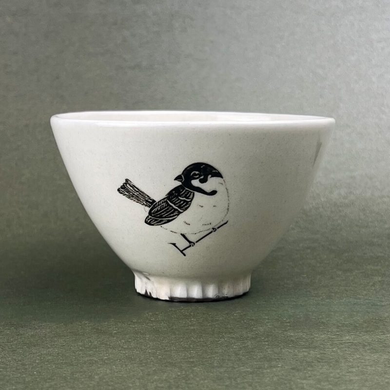 Bowl Sparrow (4.75"D) by Takunobu Sawada