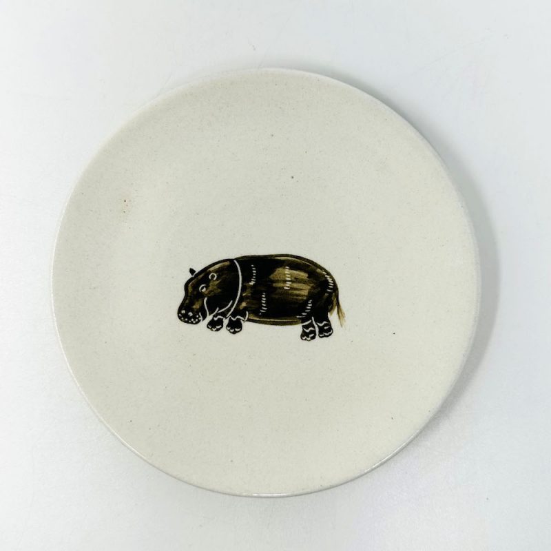 Plate Hipppo (6"D) by Takunobu Sawada