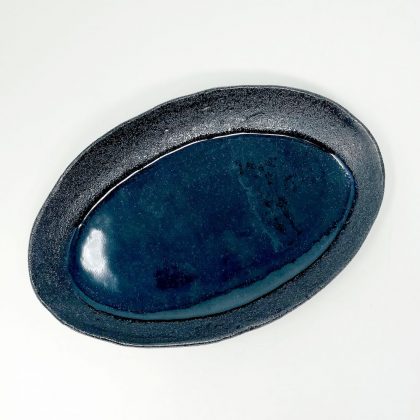 Oval Plate Blue Moon (9"D)