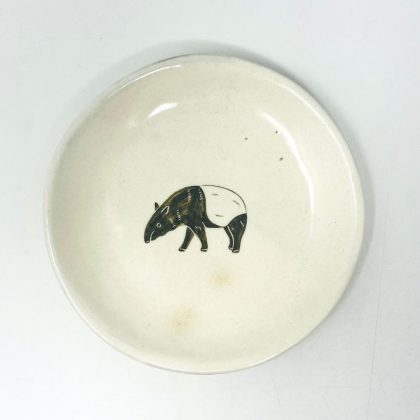 Plate Malayan Tapir (5.75"D) by Takunobu Sawada