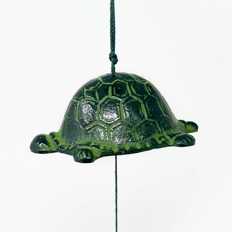 Cast Iron Wind Bell Green Turtle