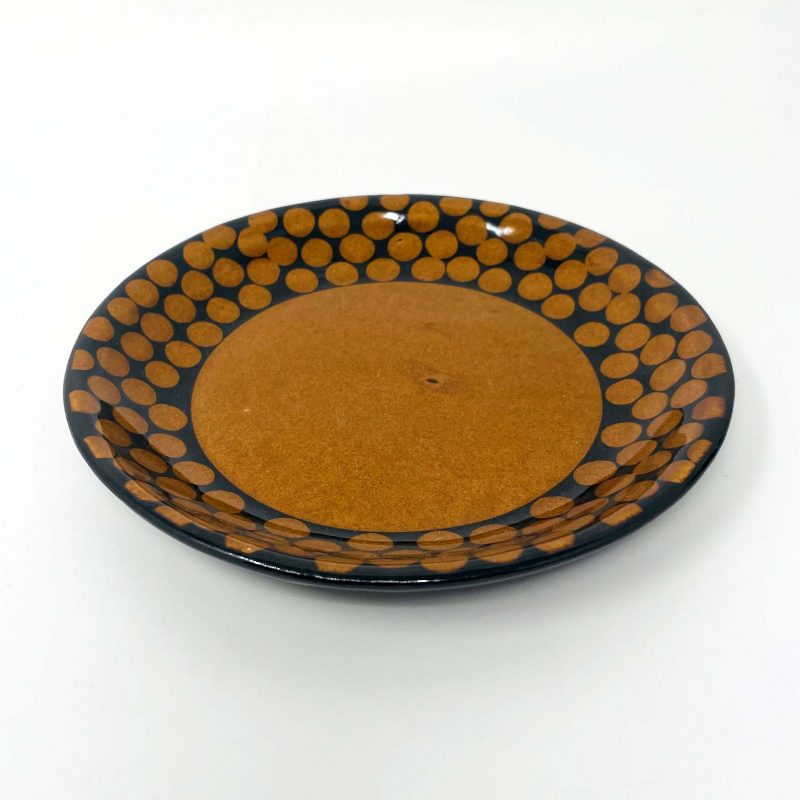 Dish/Saucer Polka Dot Brown (5.75"D) by Takunobu Sawada