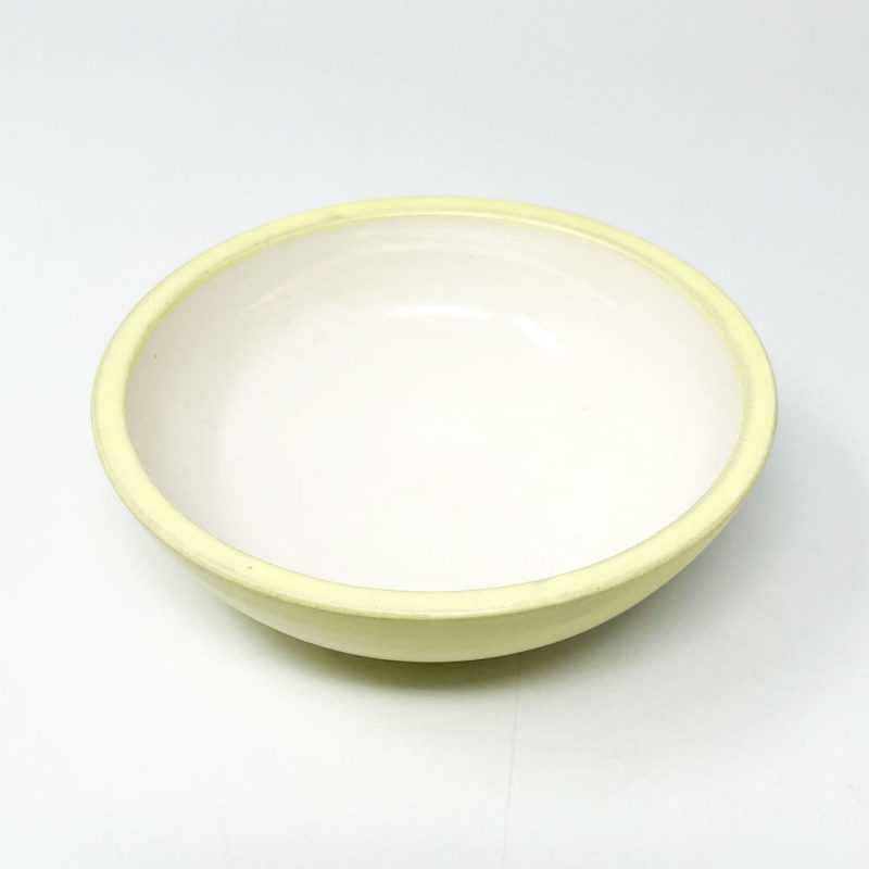 Shallow Bowl Pastel Yellow (5"D) by Takunobu Sawada