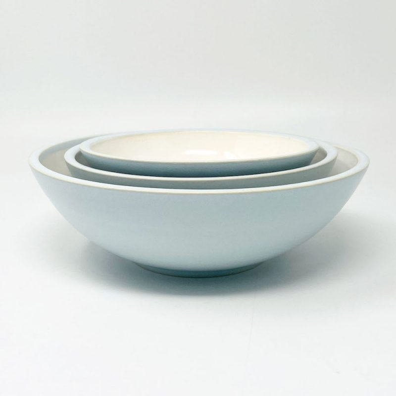 Shallow Bowl Pastel Blue (6"D) by Takunobu Sawada