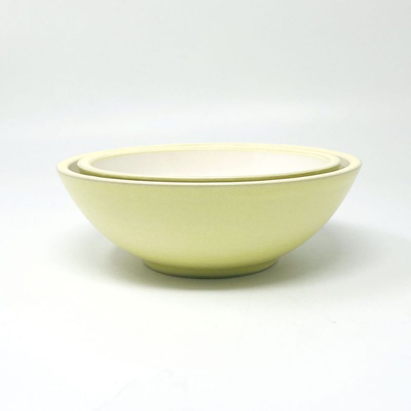 Shallow Bowl Pastel Yellow (6"D) by Takunobu Sawada