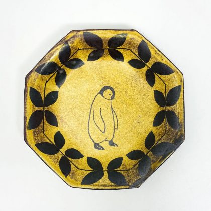 Dish Adelie Penguin (5.25"x5.25") by Yoji Horikoshi