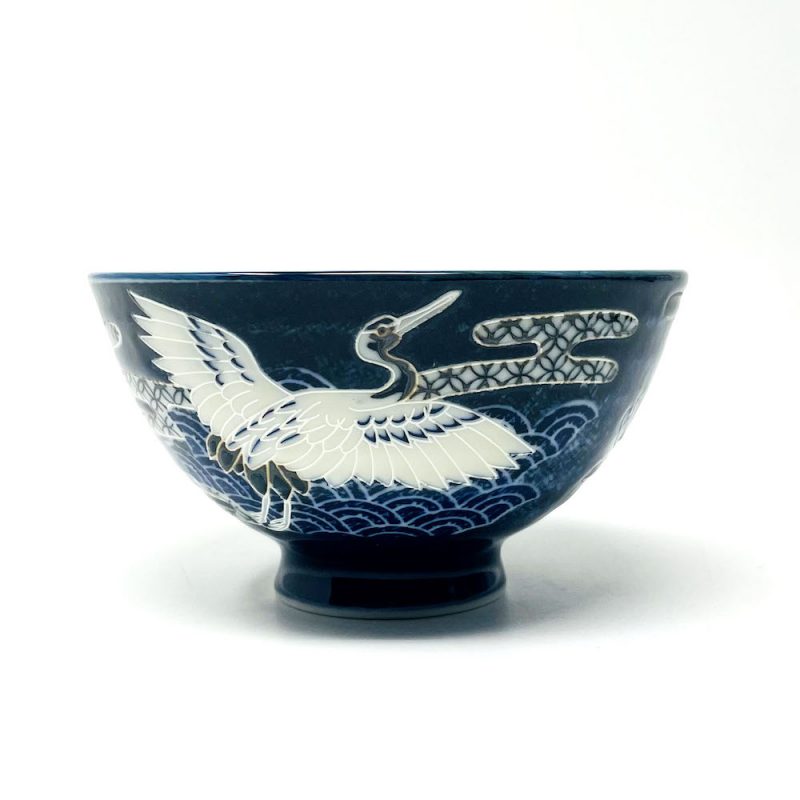 Rice Bowl Tsuru Blue (4.5"D)