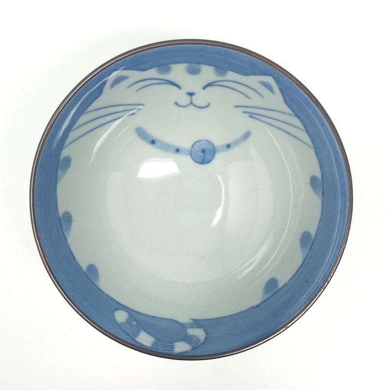Rice Bowl Cat Red (4.5"D)