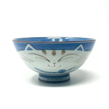 Rice Bowl Cat Blue (4.5"D)