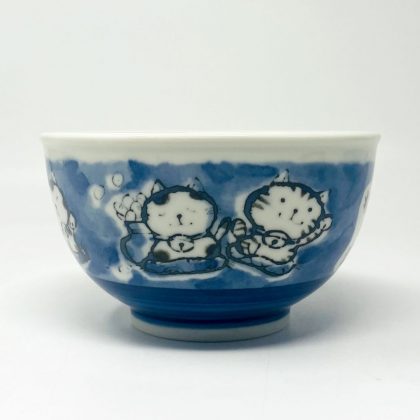 Tayo Bowl Maneki Neko Blue (5.25"D)