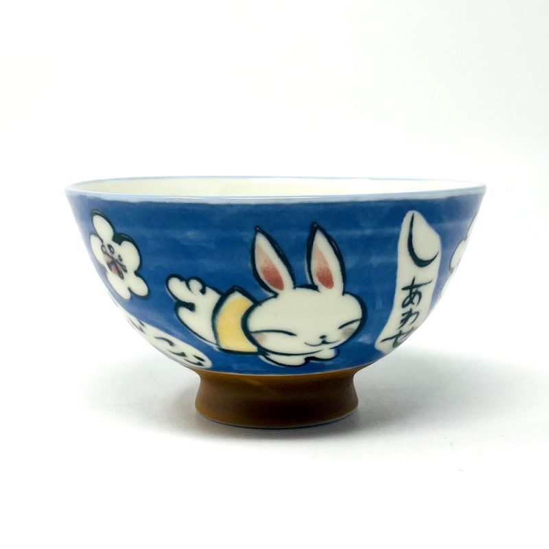 Rice Bowl Lucky Rabbit Blue (4.5"D)