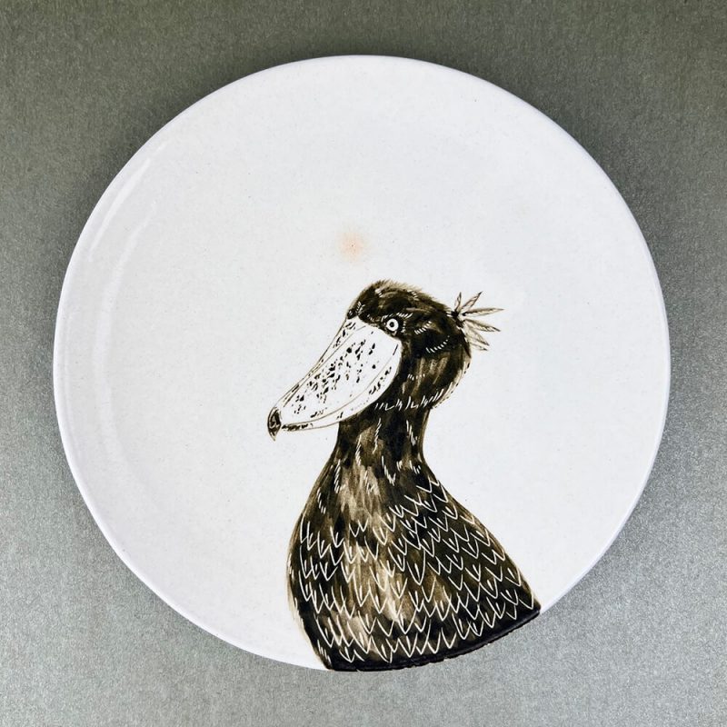 Plate Shoebill (7.5"D) by Takunobu Sawada