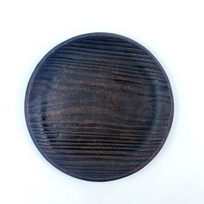 Dish Driftwood/Ryuboku (4.25"D)by Bunga Yamamoto/ Hoju-gama