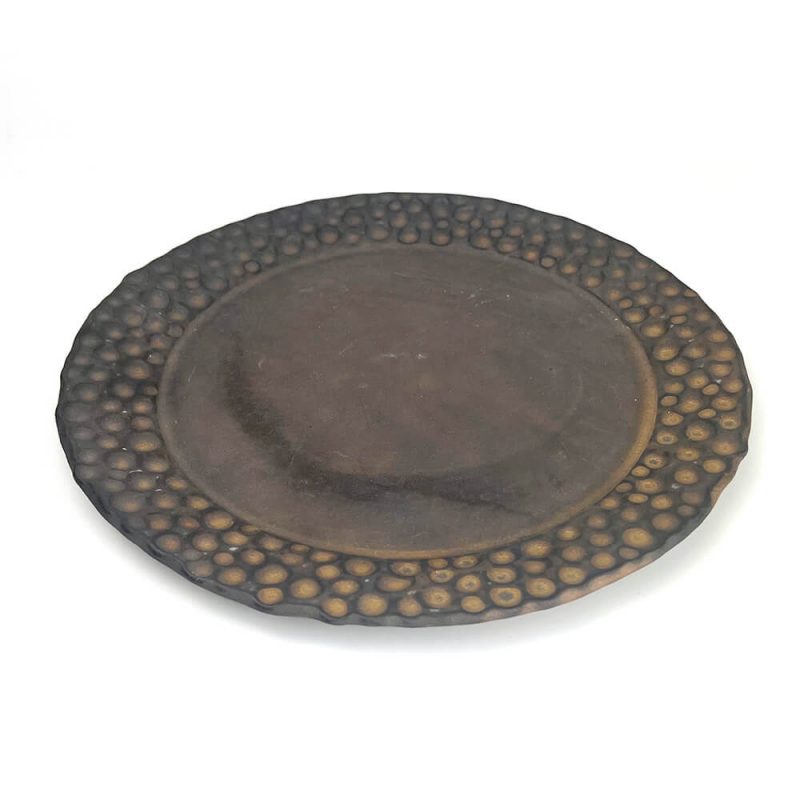 Pasta Plate Bronze (9.5"D) by Bunga Yamamoto/ Hoju-gama