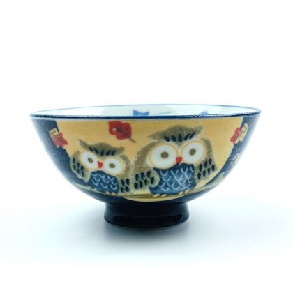 Rice Bowl Owl Blue (4.5"D)