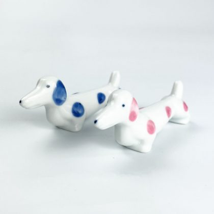 Chopstick Rest Dog Blue (3" x 0.75")