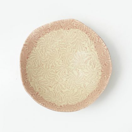 Small Footed Dish Nerikomi Kaede Pink (4"D)
