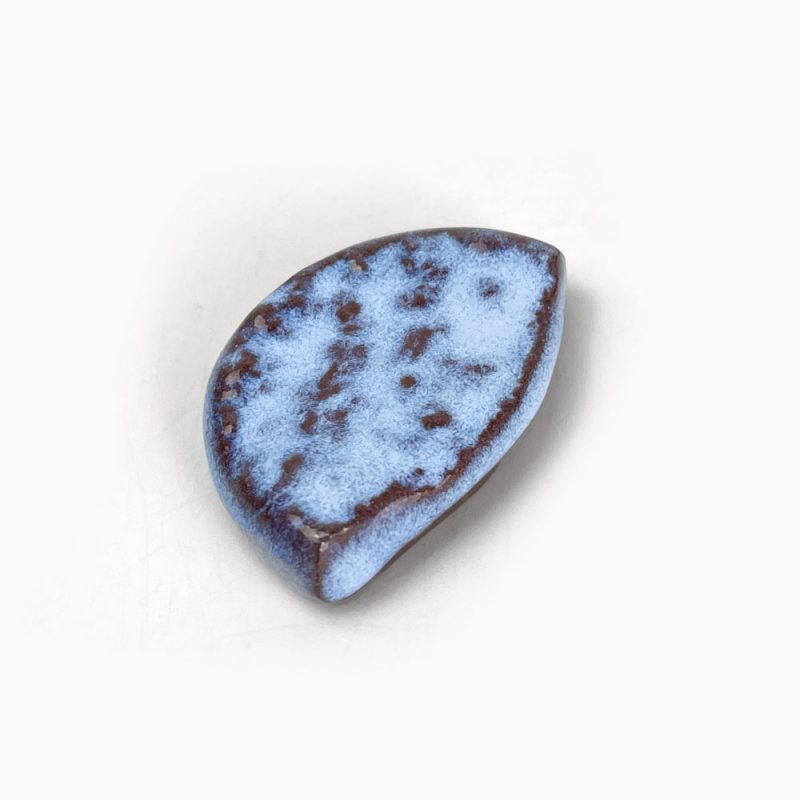 Chopstick Rest Hangetsu Lavender Blue Higashiyama-Yaki (1.25" x 2")