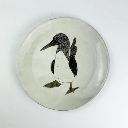 Plate Footed Booby (9"D) by Takunobu Sawada