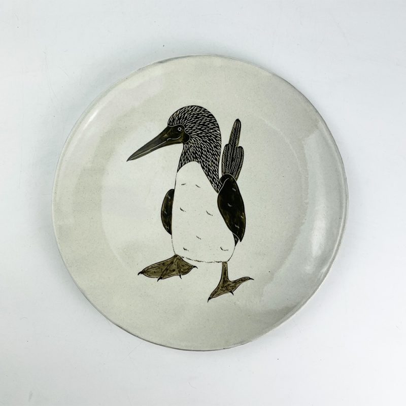 Plate Footed Booby (9"D) by Takunobu Sawada