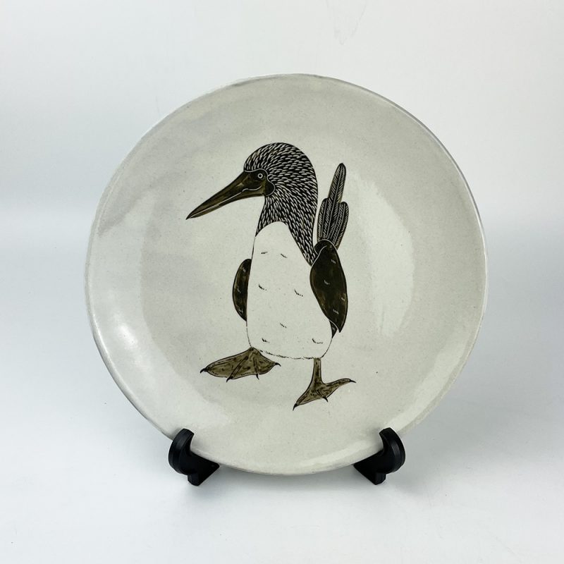 Plate Footed Booby (9"D) by Takunobu Sawada