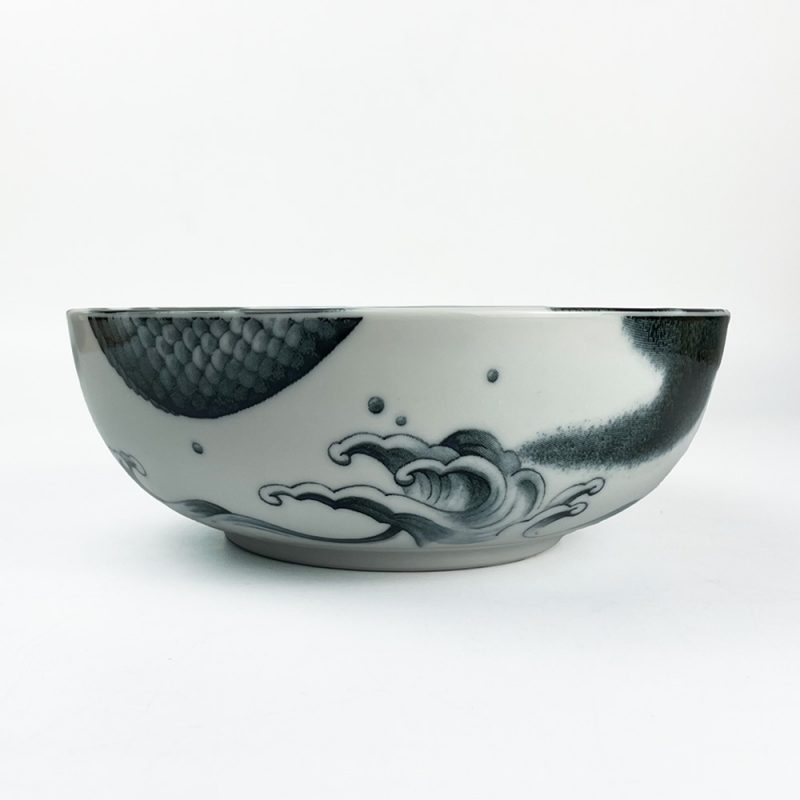 Ramen Bowl Dragon Black (7.75"D)