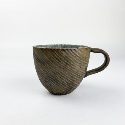 Mug Small White Mokume (7.5 fl.oz) by Bunga Yamamoto/ Hoju-gama