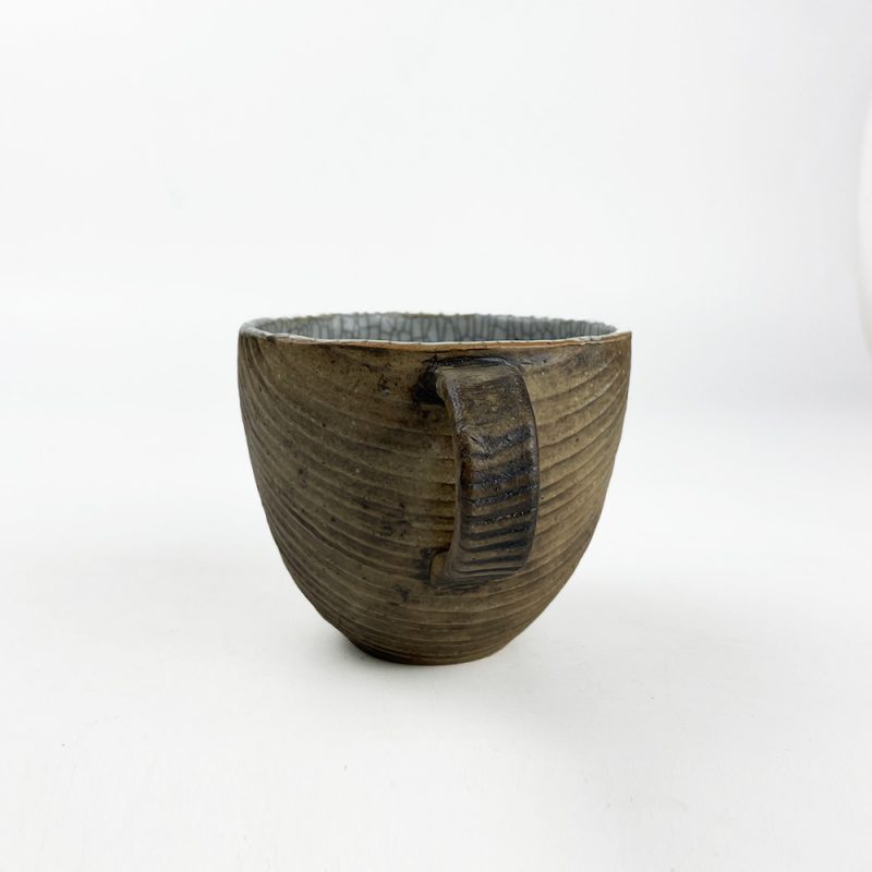 Mug Small White Mokume (7.5 fl.oz) by Bunga Yamamoto/ Hoju-gama