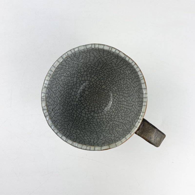 Mug Small White Mokume (7.5 fl.oz) by Bunga Yamamoto/ Hoju-gama