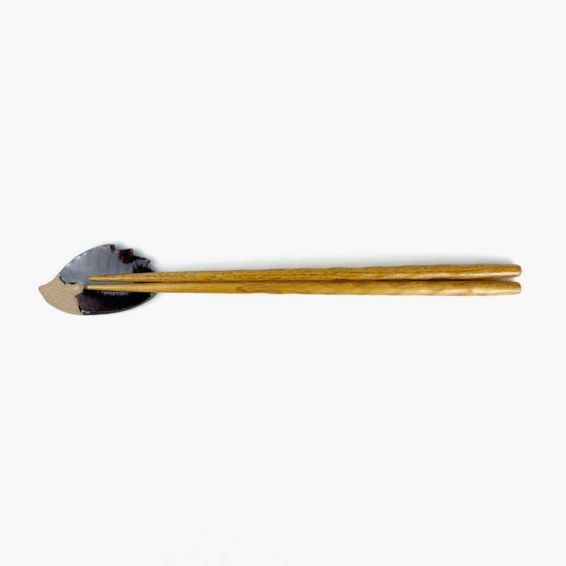 Chopstick Rest Hedgehog Brown (2.5" x 1.5") by Keishuugama