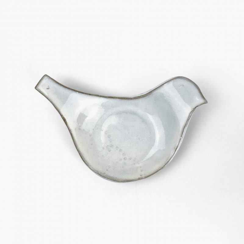 Mamezara Dish Bird White (4.5" x 3.5") by Keishuugama - Image 3