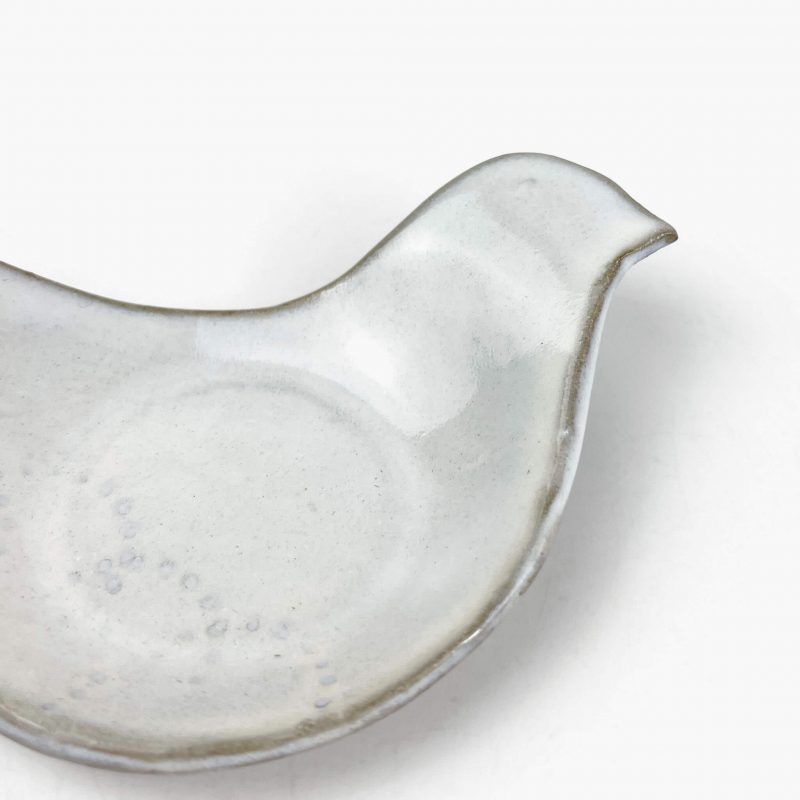 Mamezara Dish Bird White (4.5" x 3.5") by Keishuugama - Image 4
