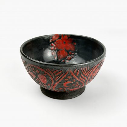 Rice Bowl Black by Yukiko Hagiwara (4.75"D)