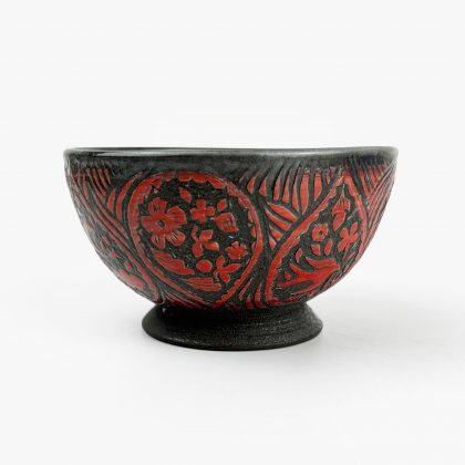 Rice Bowl Black by Yukiko Hagiwara (4.75"D)