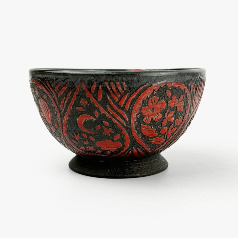 Rice Bowl Black by Yukiko Hagiwara (4.75"D)