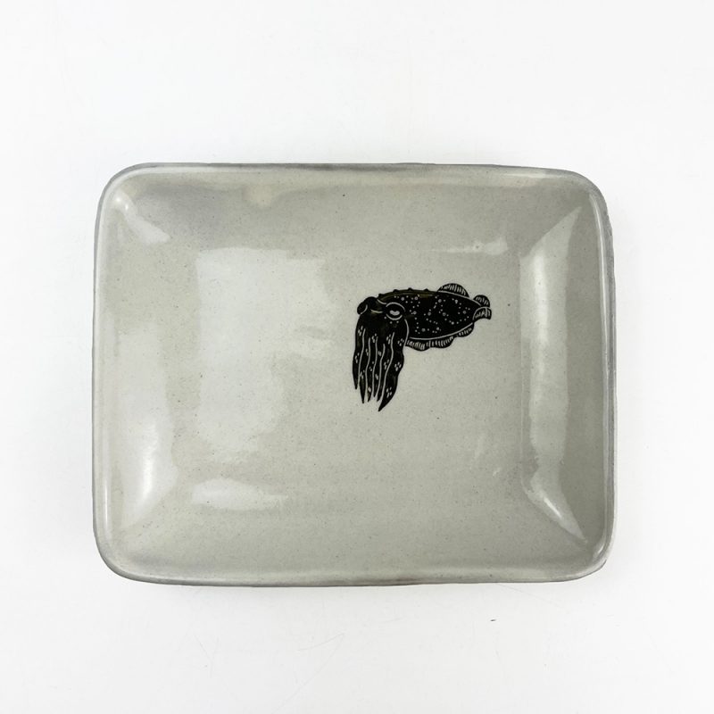 Rec.Plate Squid (6.5"x 5.25") by Takunobu Sawada