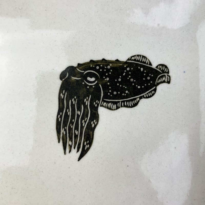 Rec.Plate Squid (6.5"x 5.25") by Takunobu Sawada