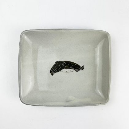Rec.Plate Squid (6.5"x 5.25") by Takunobu Sawada