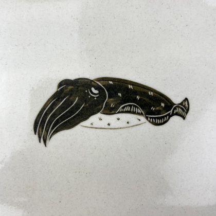 Rec.Plate Squid (6.5"x 5.25") by Takunobu Sawada